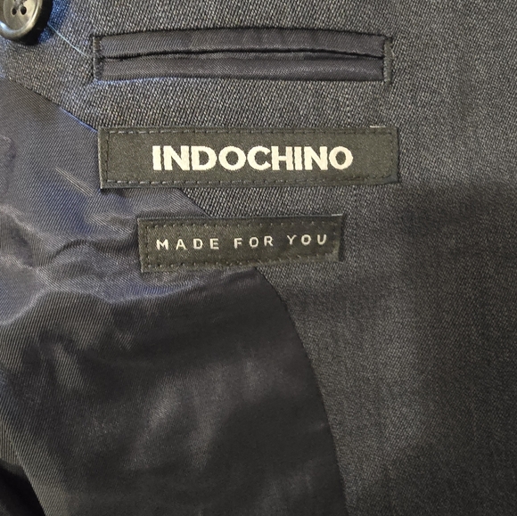 Indochino 3-Piece Charcoal Gray Custom Suit Jacket Vest Pants 36S Slim Fit